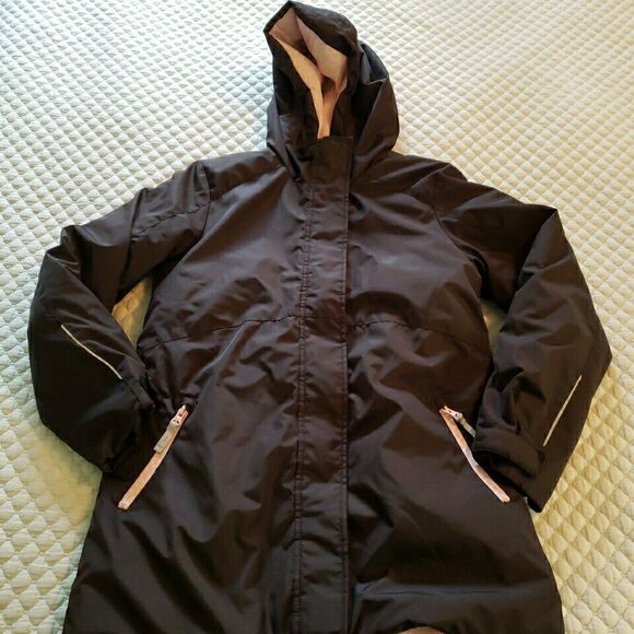 Old Navy Girls Jacket Full Zip Winter Snow Coat Hooded Active Black Sz XL 14 16 - Picture 16 of 16